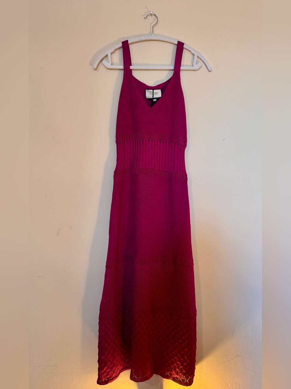 Alexis Rozanna Crochet Knit MIDI Maxi Dress in Fuchsia Pink Revolve - Picture 3 of 5